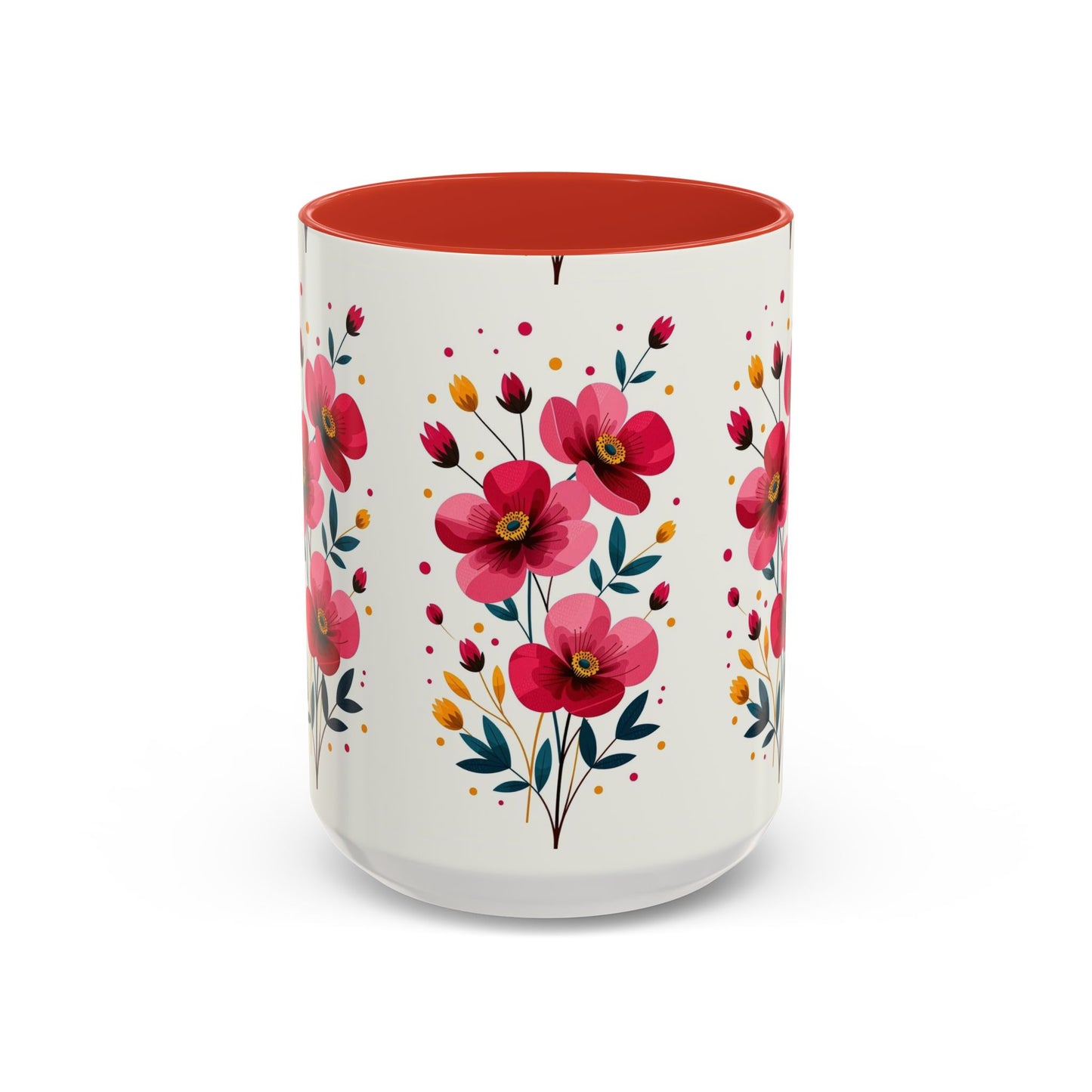 Floral Accent Coffee Mug - Vibrant Flower Print for Home & Gifts, Perfect for Tea Lovers, Mother's Day, Birthdays, Everyday Use
