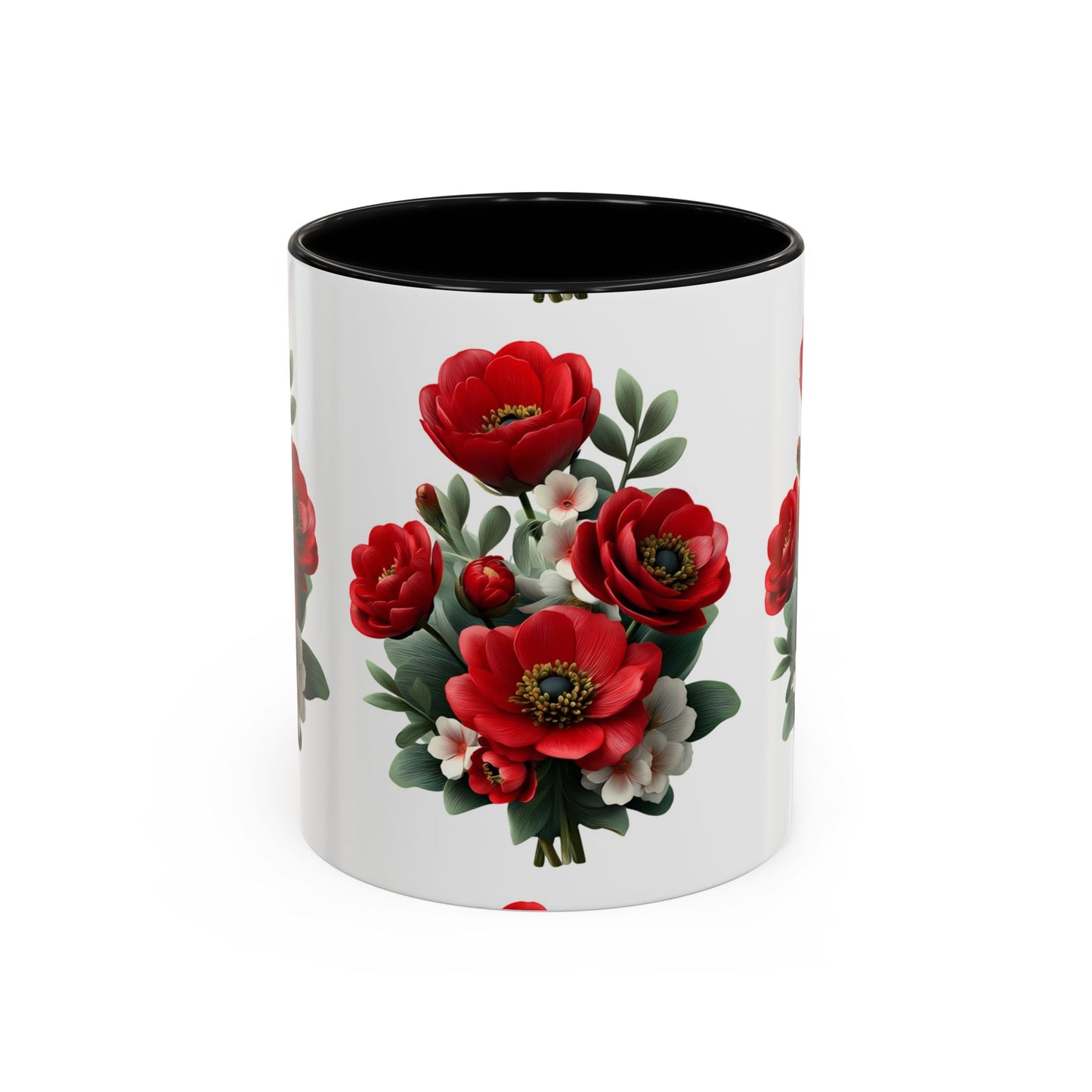 Floral Accent Coffee Mug, Beautiful Flower Mug, Gift for Her, Tea Cup, Home Decor, Mother's Day Gift, Floral Mug