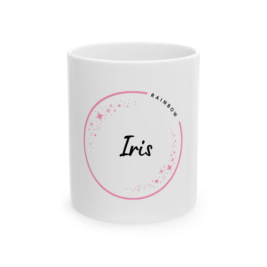 “Personalized Iris Mug – A Touch of Color and Hope”, Custom Coffee Cup Gift, Colorful Drinkware, Cute Rainbow Mug, Unique Birthday Present