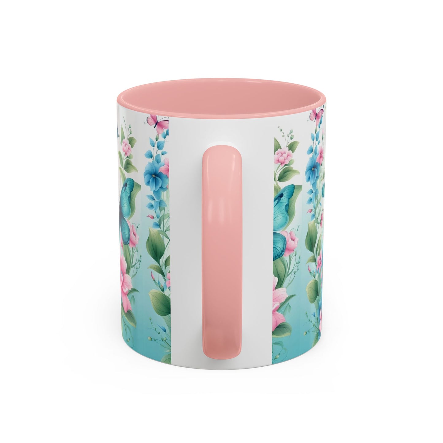 Butterfly Garden Accent Coffee Mug, Floral Mug, Gift for Her, Spring Decor, Nature Lover Mug, Personalized Coffee Cup