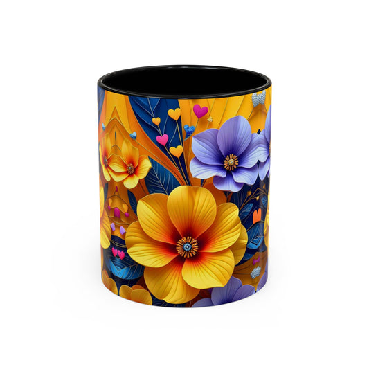 Vibrant Floral Coffee Mug, Colorful Mug for Tea Lovers, Floral Gift for Mom, Flower Mug for Spring, Bright Drinkware for Home