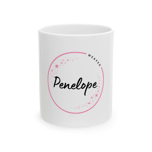 “Penelope – Symbol of Loyalty & Creativity | Personalized Name Mug”, Custom Coffee Cup,  Unique Drinkware, Birthday or Celebration Mug