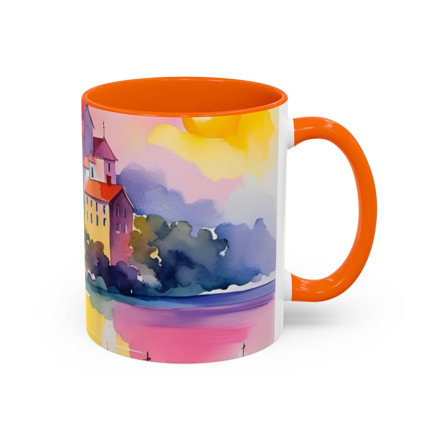 Colorful Landscape Coffee Mug, Artistic Coffee Cup, Vibrant Drinkware, Housewarming Gift, Nature Lover's Mug, Unique Home Decor