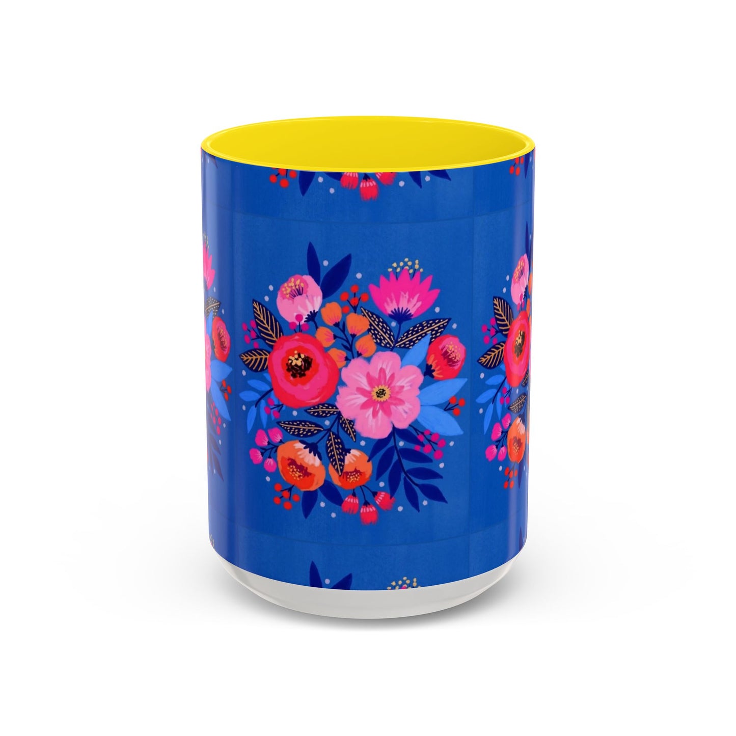 Floral Accent Coffee Mug - Vibrant Floral Design, Perfect Gift for Coffee Lovers, Mother's Day, Birthdays, Home Decor