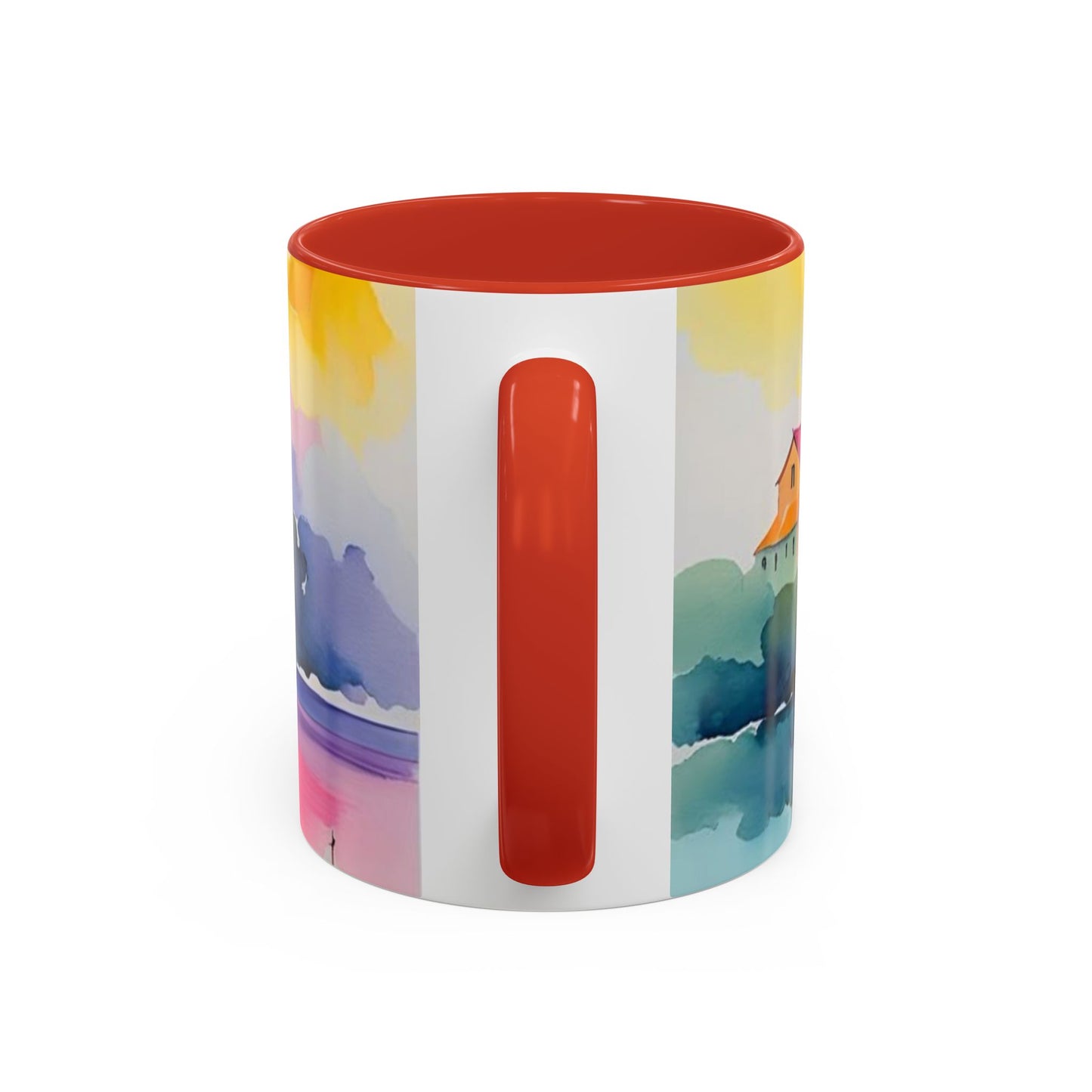 Colorful Landscape Coffee Mug, Artistic Coffee Cup, Vibrant Drinkware, Housewarming Gift, Nature Lover's Mug, Unique Home Decor