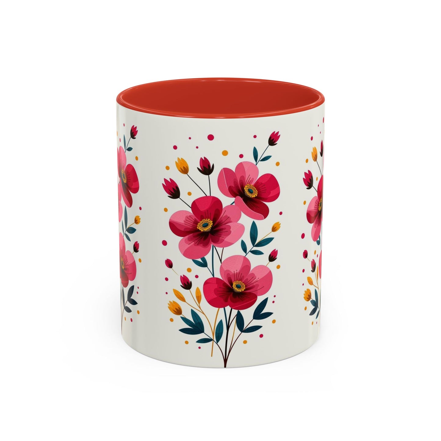 Floral Accent Coffee Mug - Vibrant Flower Print for Home & Gifts, Perfect for Tea Lovers, Mother's Day, Birthdays, Everyday Use