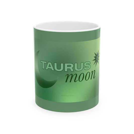 Taurus Moon Ceramic Mug, Astrology Gift, Green Mug, Horoscope Coffee Cup, Zodiac Drinkware, Personalized Astrology Present