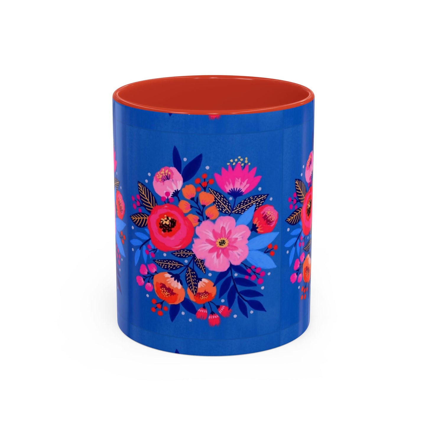 Floral Accent Coffee Mug - Vibrant Floral Design, Perfect Gift for Coffee Lovers, Mother's Day, Birthdays, Home Decor