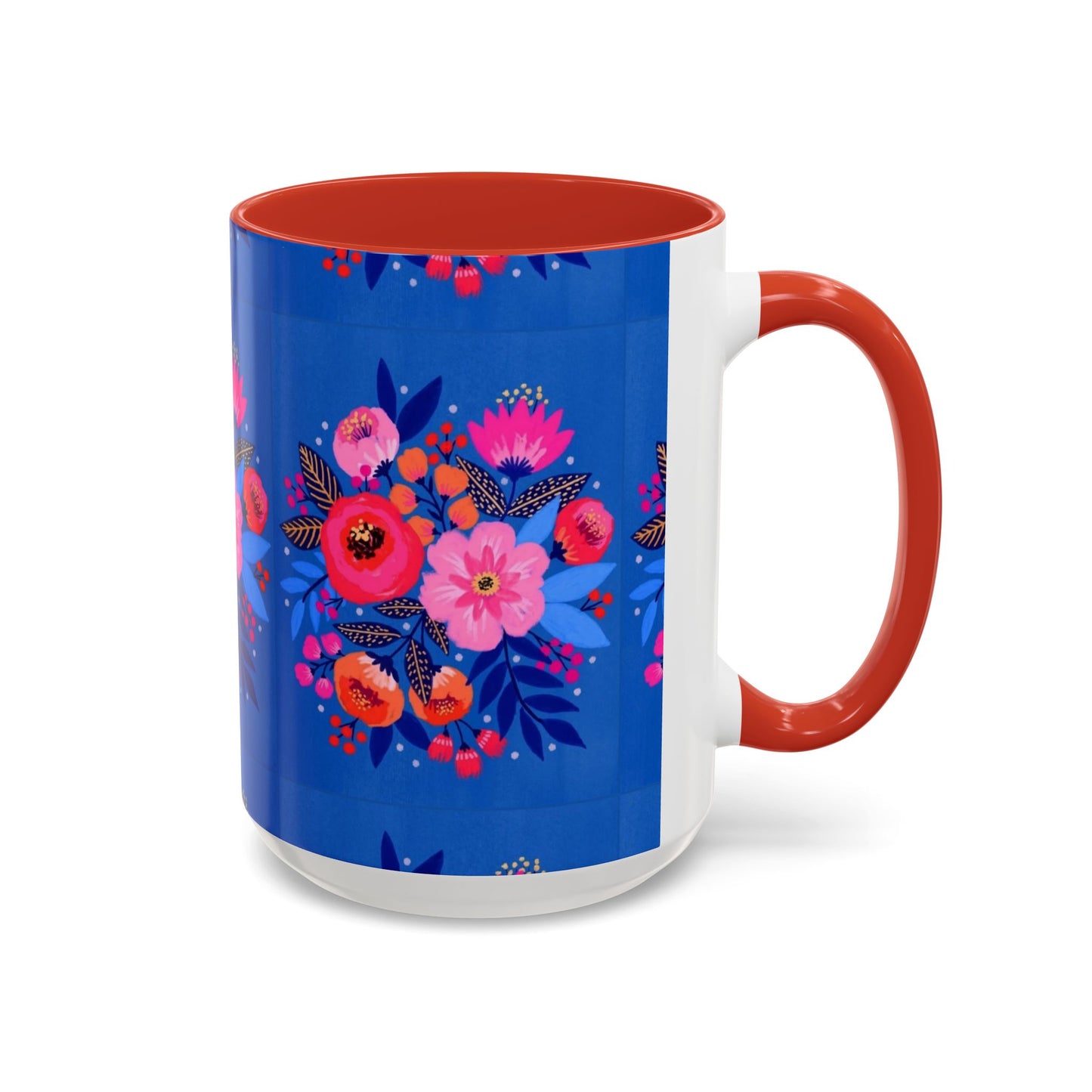 Floral Accent Coffee Mug - Vibrant Floral Design, Perfect Gift for Coffee Lovers, Mother's Day, Birthdays, Home Decor