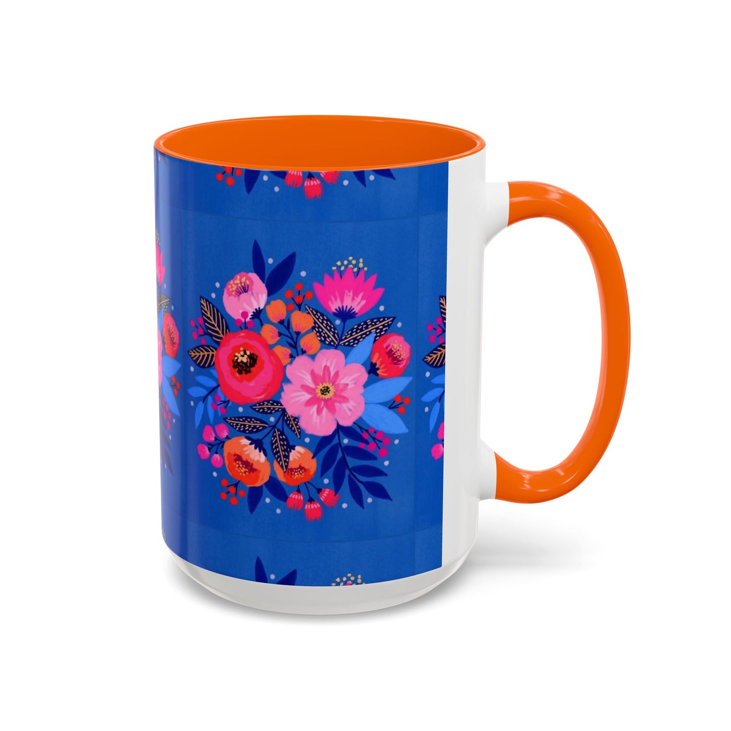Floral Accent Coffee Mug - Vibrant Floral Design, Perfect Gift for Coffee Lovers, Mother's Day, Birthdays, Home Decor