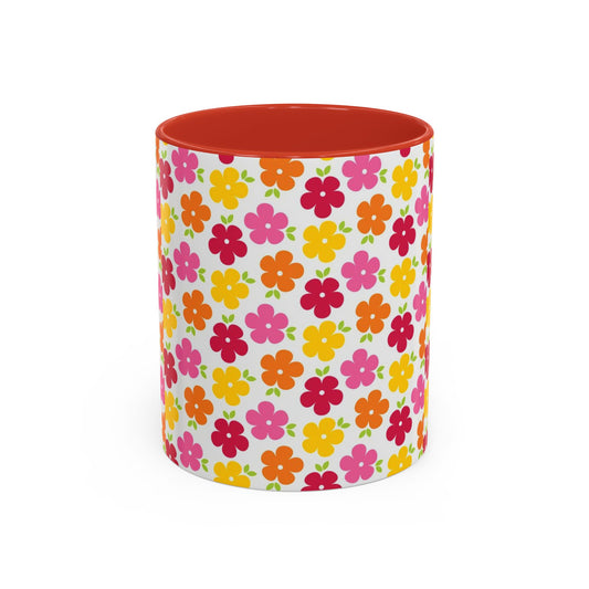 Colorful Floral Accent Coffee Mug - Perfect for Gifting, Home Decor, Tea Lovers, Office Use, and Birthday Celebrations