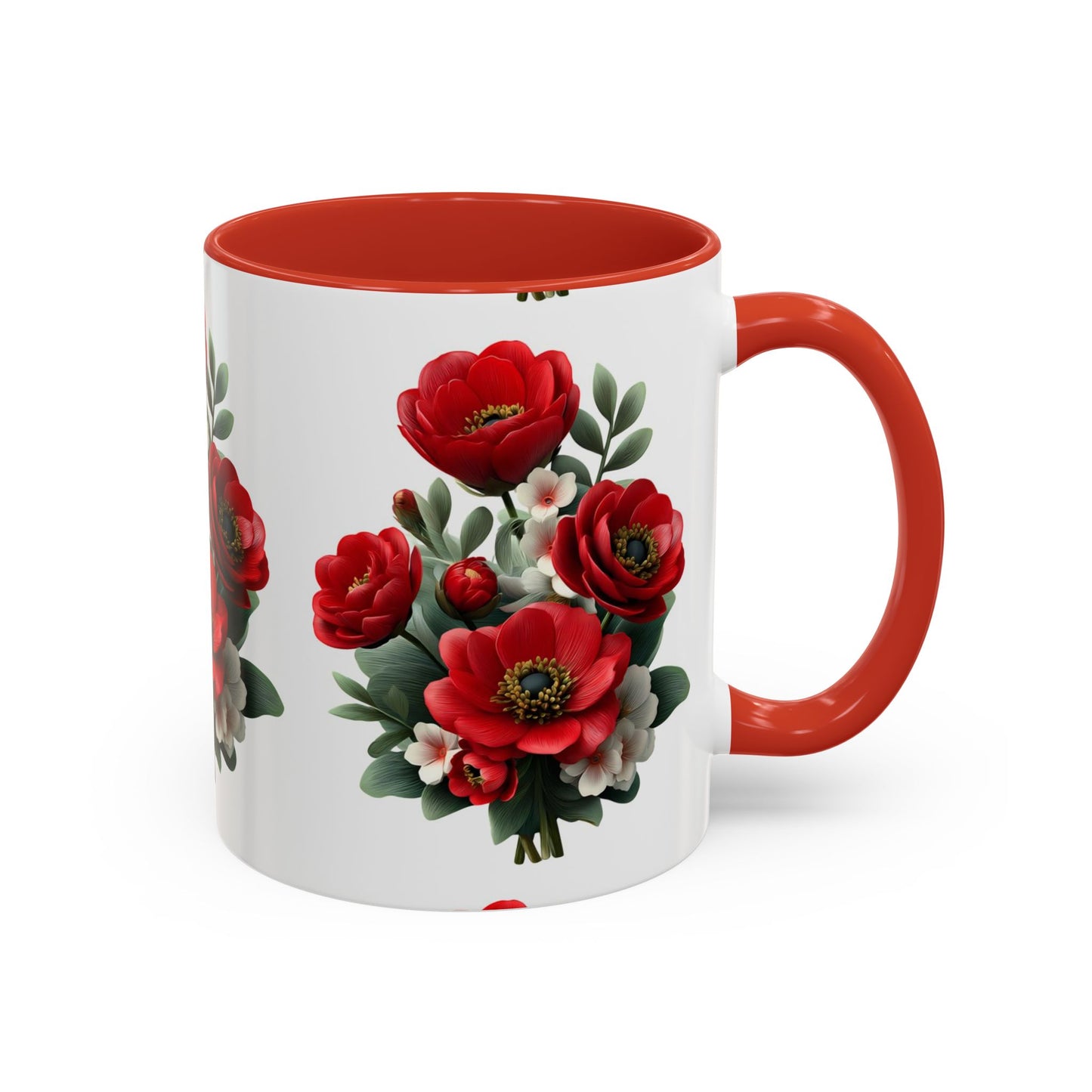 Floral Accent Coffee Mug, Beautiful Flower Mug, Gift for Her, Tea Cup, Home Decor, Mother's Day Gift, Floral Mug