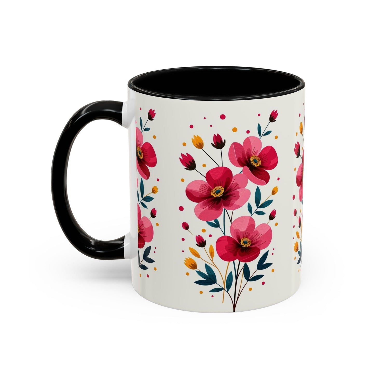 Floral Accent Coffee Mug - Vibrant Flower Print for Home & Gifts, Perfect for Tea Lovers, Mother's Day, Birthdays, Everyday Use