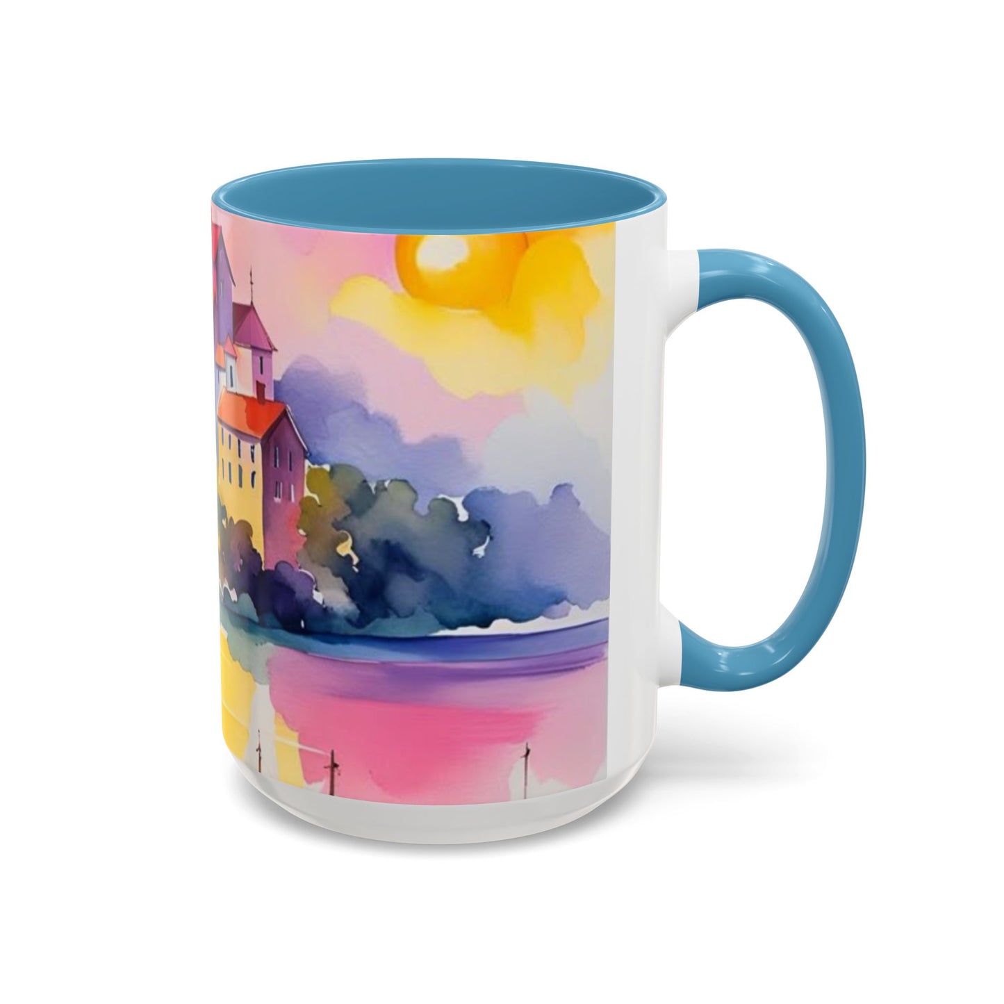 Colorful Landscape Coffee Mug, Artistic Coffee Cup, Vibrant Drinkware, Housewarming Gift, Nature Lover's Mug, Unique Home Decor