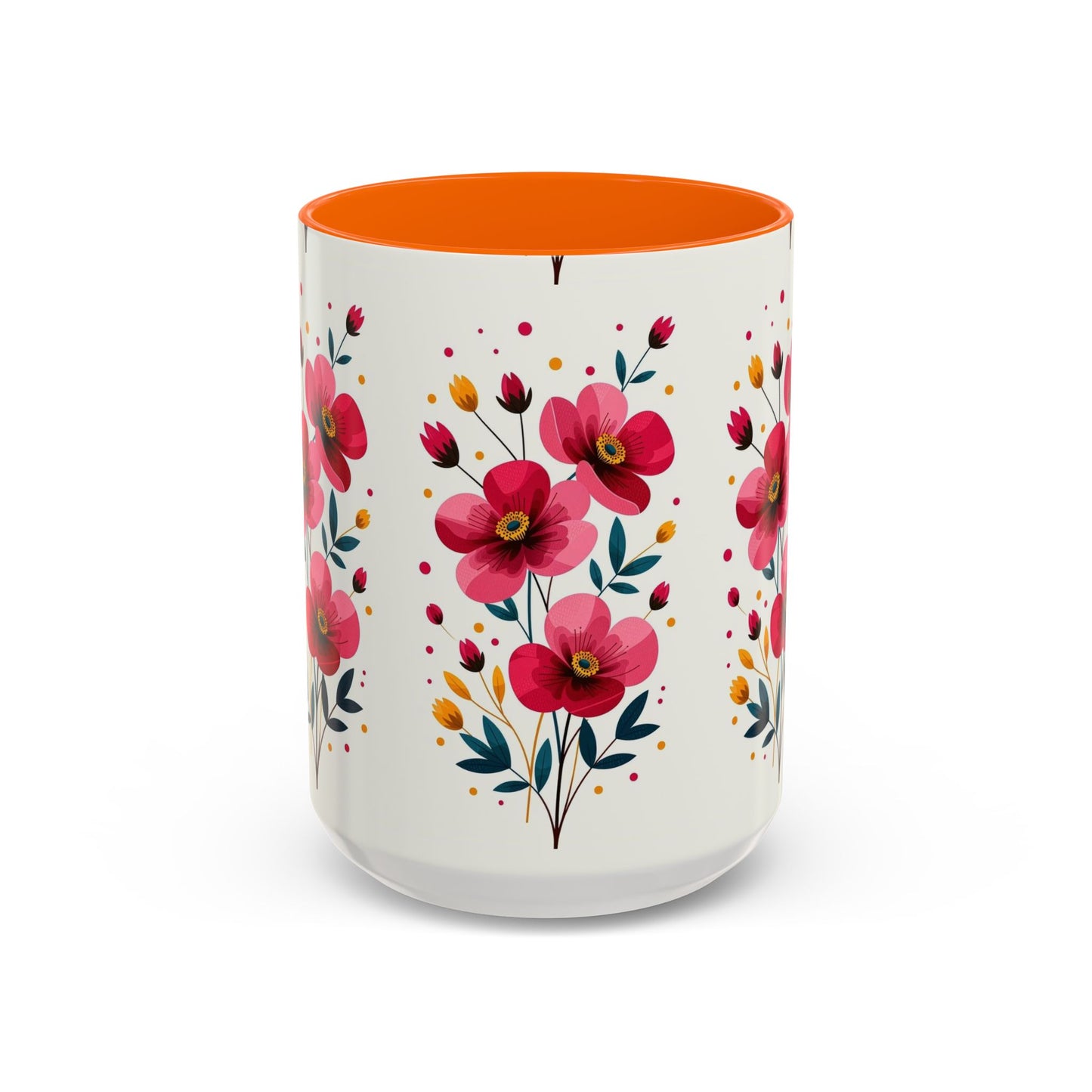 Floral Accent Coffee Mug - Vibrant Flower Print for Home & Gifts, Perfect for Tea Lovers, Mother's Day, Birthdays, Everyday Use