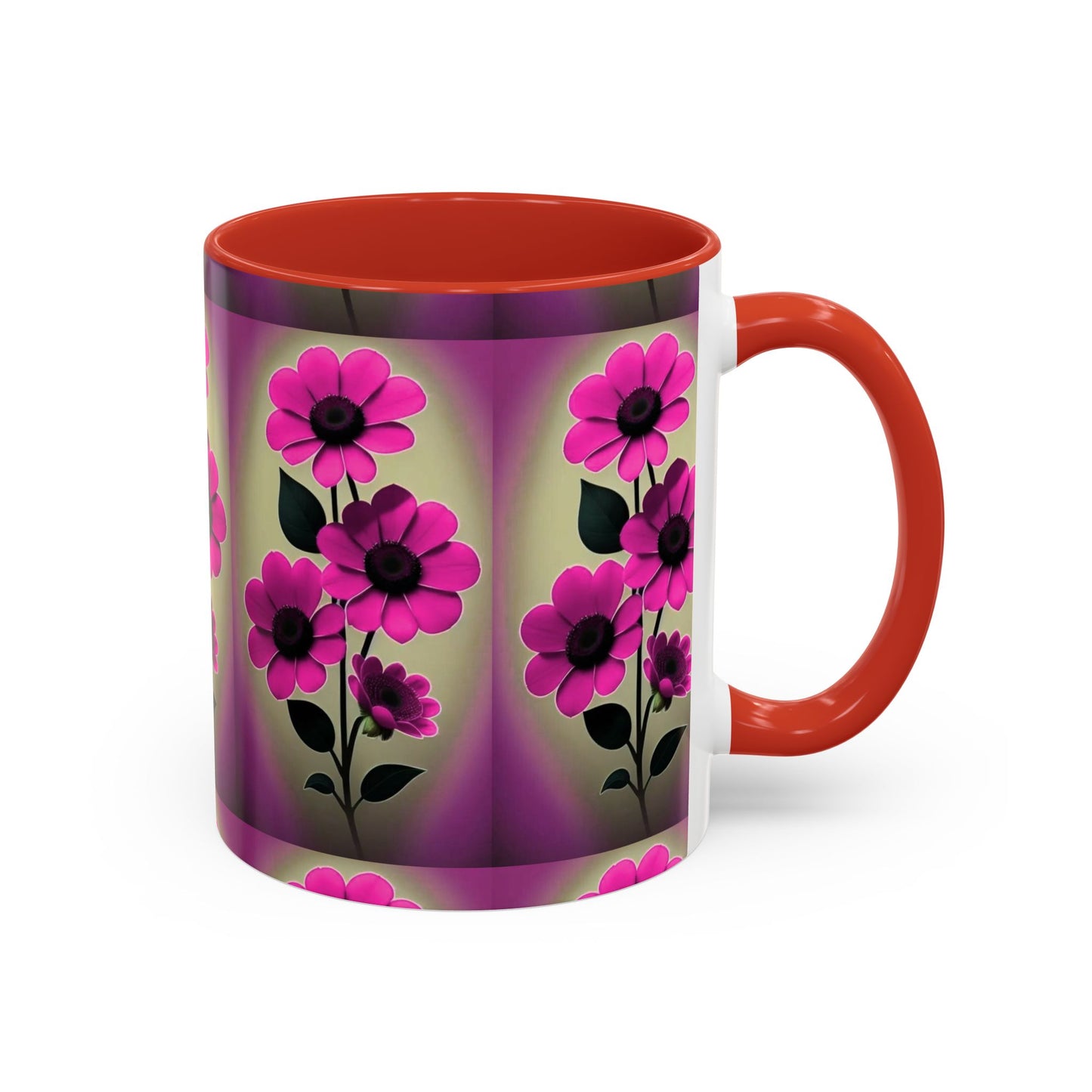 Floral Accent Coffee Mug - Vibrant Floral Design Mug, Perfect Gift for Plant Lovers, Spring Decor, Flower Enthusiasts