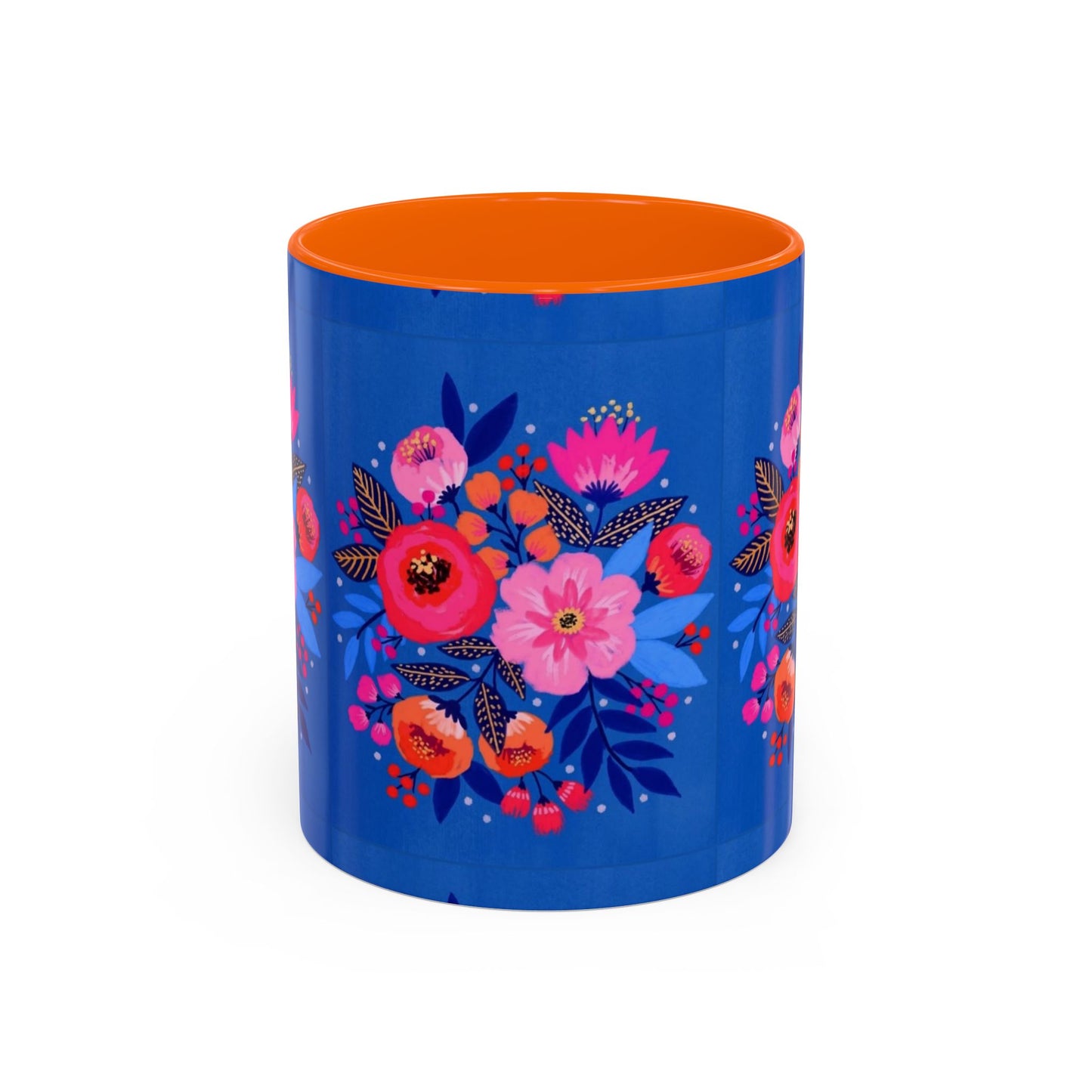 Floral Accent Coffee Mug - Vibrant Floral Design, Perfect Gift for Coffee Lovers, Mother's Day, Birthdays, Home Decor