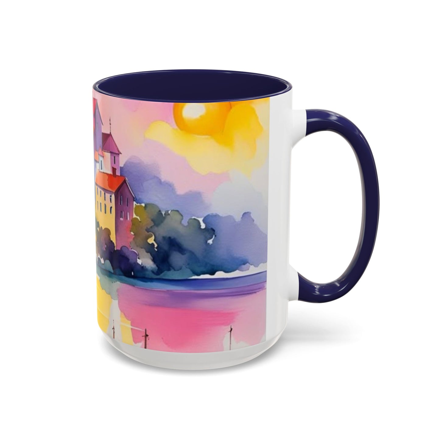 Colorful Landscape Coffee Mug, Artistic Coffee Cup, Vibrant Drinkware, Housewarming Gift, Nature Lover's Mug, Unique Home Decor