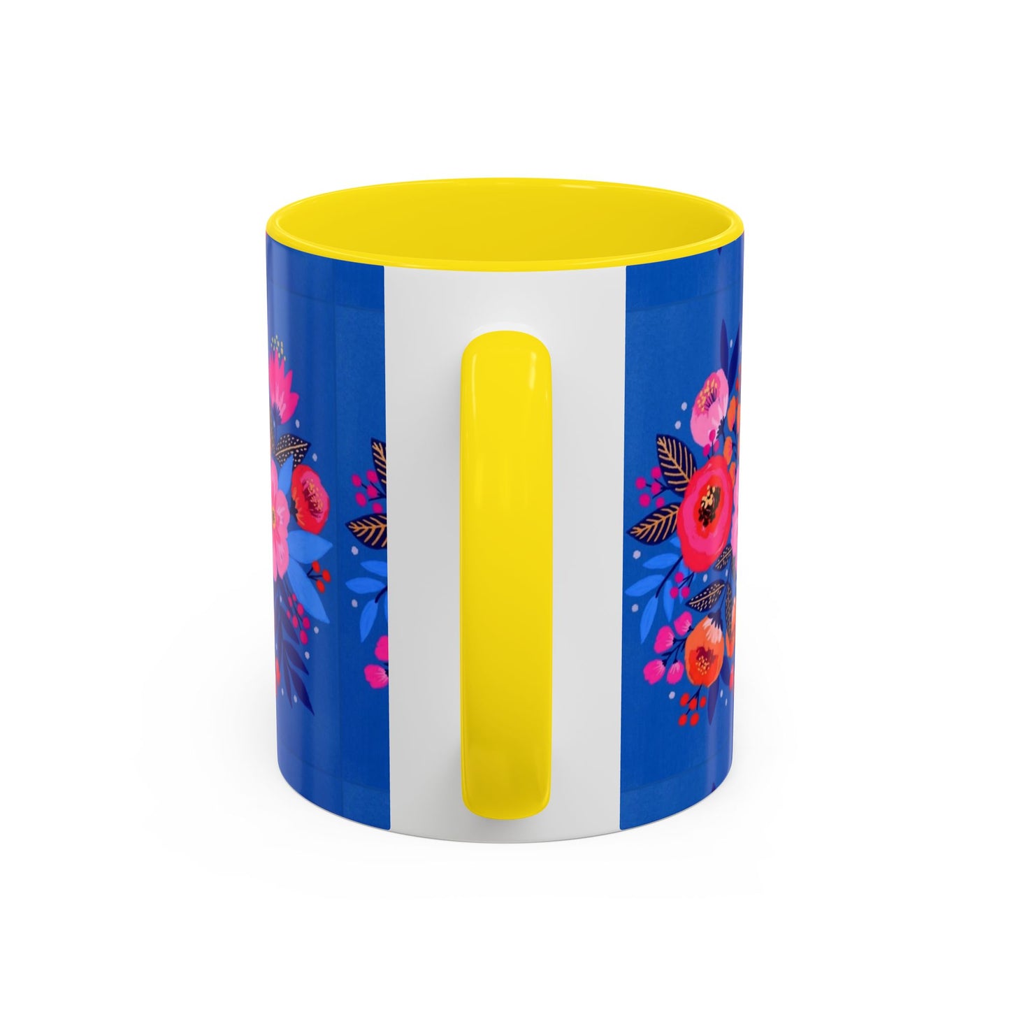 Floral Accent Coffee Mug - Vibrant Floral Design, Perfect Gift for Coffee Lovers, Mother's Day, Birthdays, Home Decor