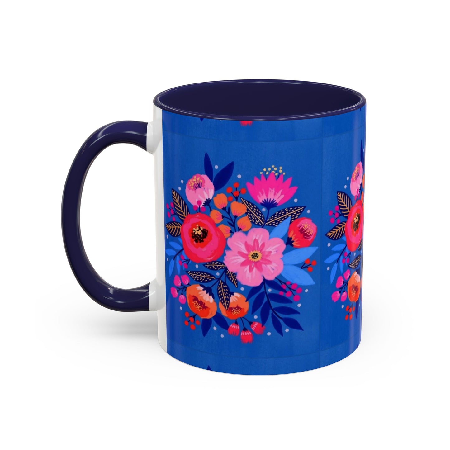 Floral Accent Coffee Mug - Vibrant Floral Design, Perfect Gift for Coffee Lovers, Mother's Day, Birthdays, Home Decor