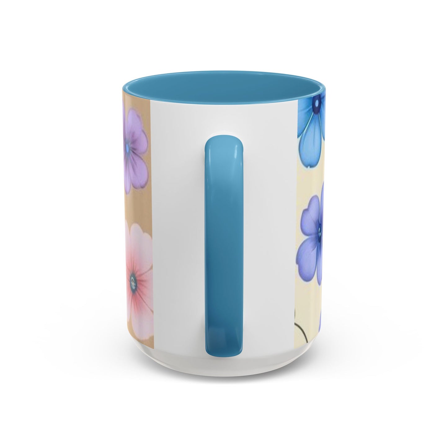 Floral Accent Coffee Mug, Bee Decorated Cup, Flower Mug Gift, Spring Mug, Tea Lover's Drinkware
