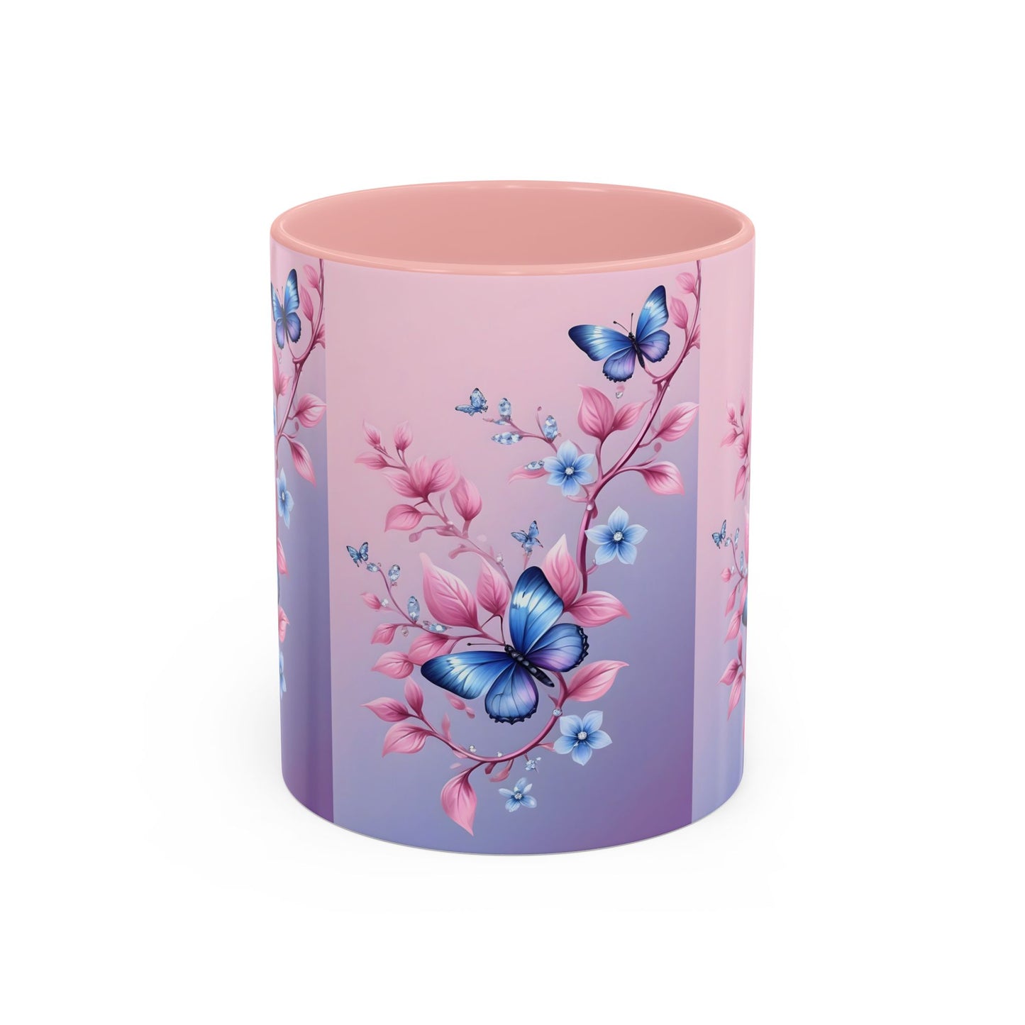 Floral Butterfly Accent Coffee Mug | Cute Gift for Tea Lovers, Kitchen Decor, Birthday Mug, Floral Homeware, Inspirational Drinkware