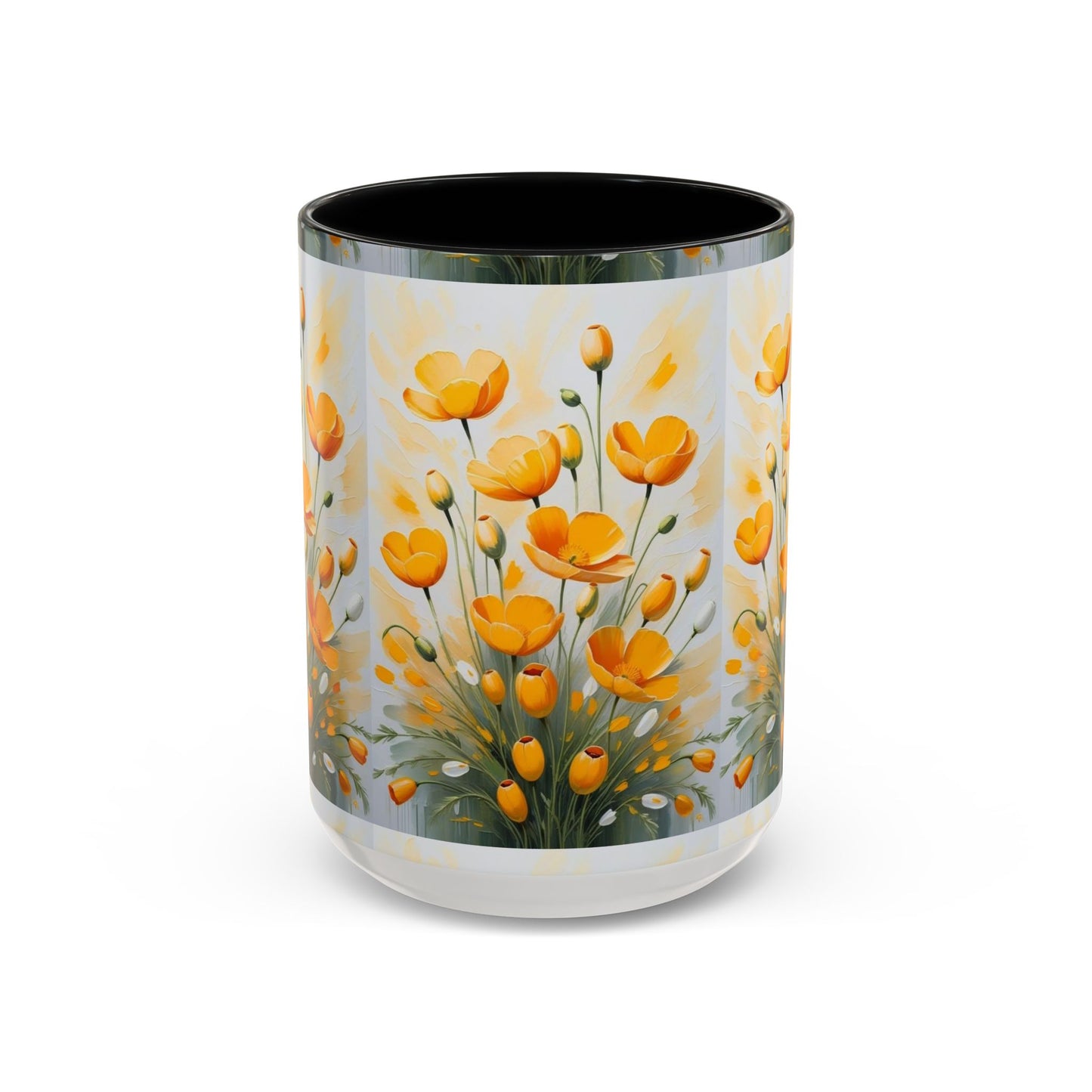 Floral Accent Coffee Mug | Yellow Flower Design, Perfect Gift for Garden Lovers, Home Decor, Mother’s Day, Birthdays, Spring Decor
