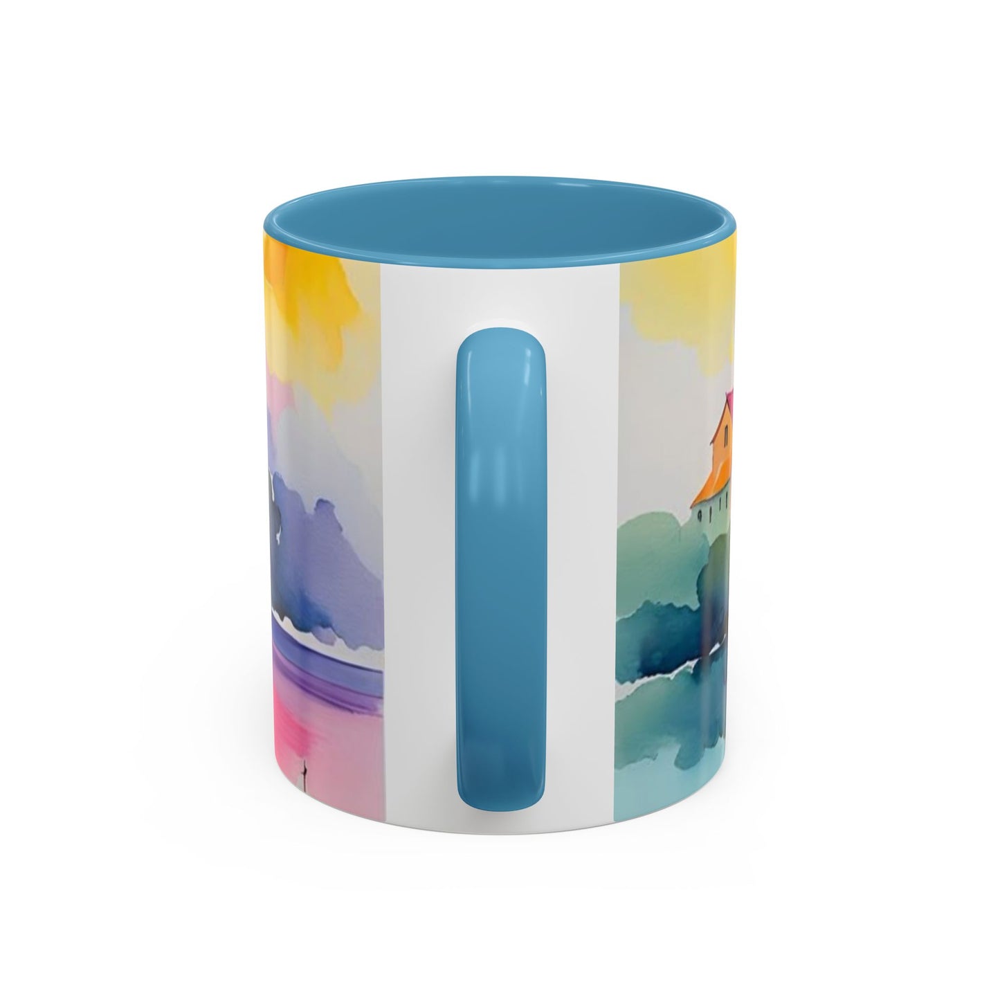 Colorful Landscape Coffee Mug, Artistic Coffee Cup, Vibrant Drinkware, Housewarming Gift, Nature Lover's Mug, Unique Home Decor