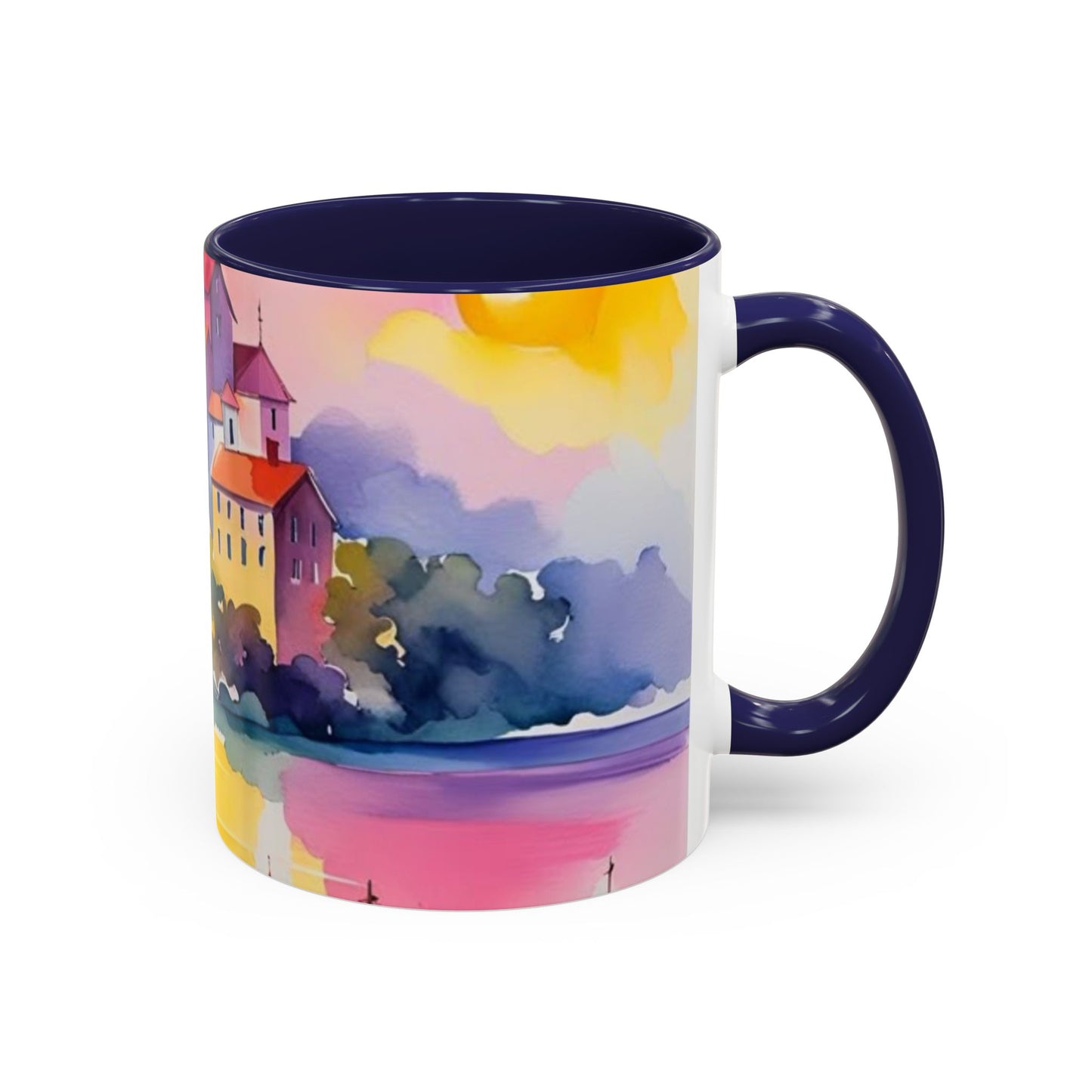 Colorful Landscape Coffee Mug, Artistic Coffee Cup, Vibrant Drinkware, Housewarming Gift, Nature Lover's Mug, Unique Home Decor
