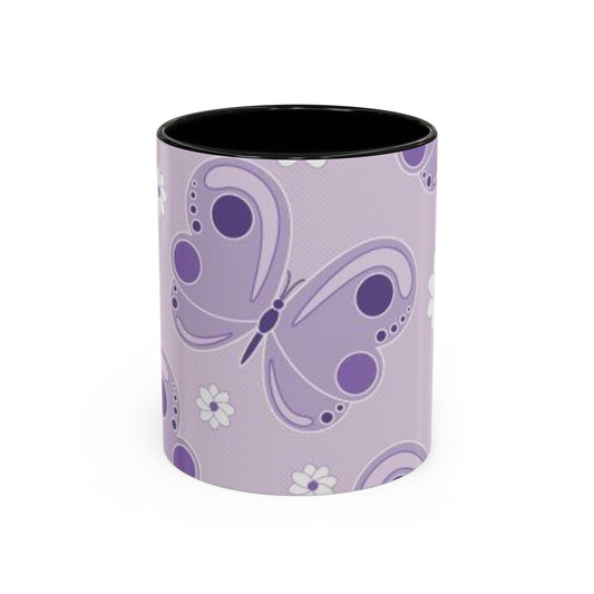 Butterfly Accent Coffee Mug - Floral Drinkware for Nature Lovers, Gift for Her, Spring Decor, Cute Coffee Cup