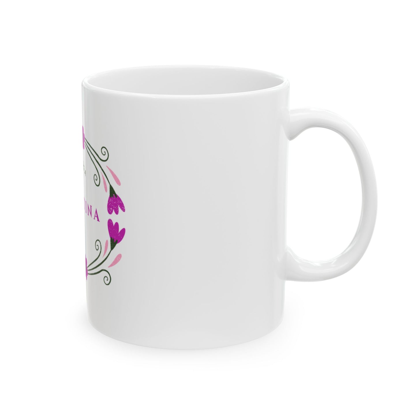 Taza Valentina – Valiente y Fuerte | Diseño Floral