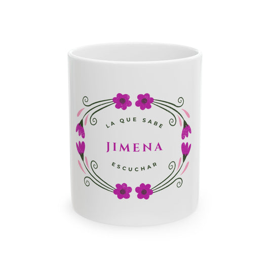 Taza Jimena – La que Escucha | Diseño Floral