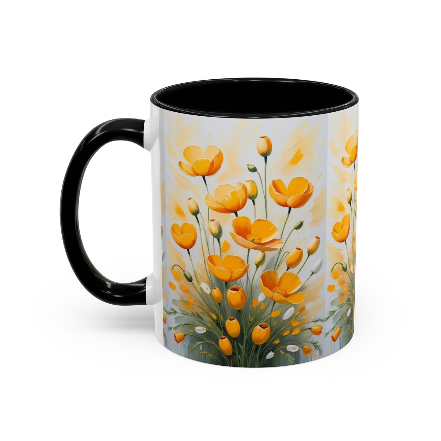 Floral Accent Coffee Mug | Yellow Flower Design, Perfect Gift for Garden Lovers, Home Decor, Mother’s Day, Birthdays, Spring Decor
