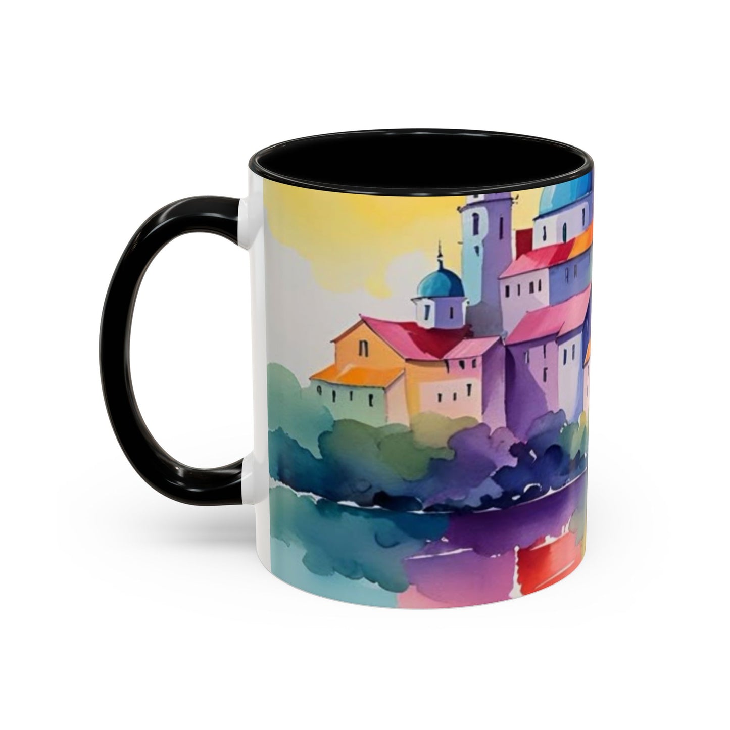 Colorful Landscape Coffee Mug, Artistic Coffee Cup, Vibrant Drinkware, Housewarming Gift, Nature Lover's Mug, Unique Home Decor