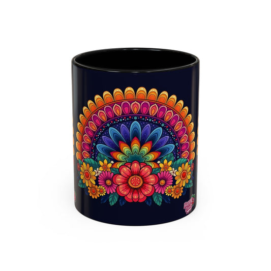 Vibrant Floral Accent Coffee Mug, Colorful Drinkware for Home, Gift for Coffee Lovers, Floral Design Mug, Retro Boho Style Mug