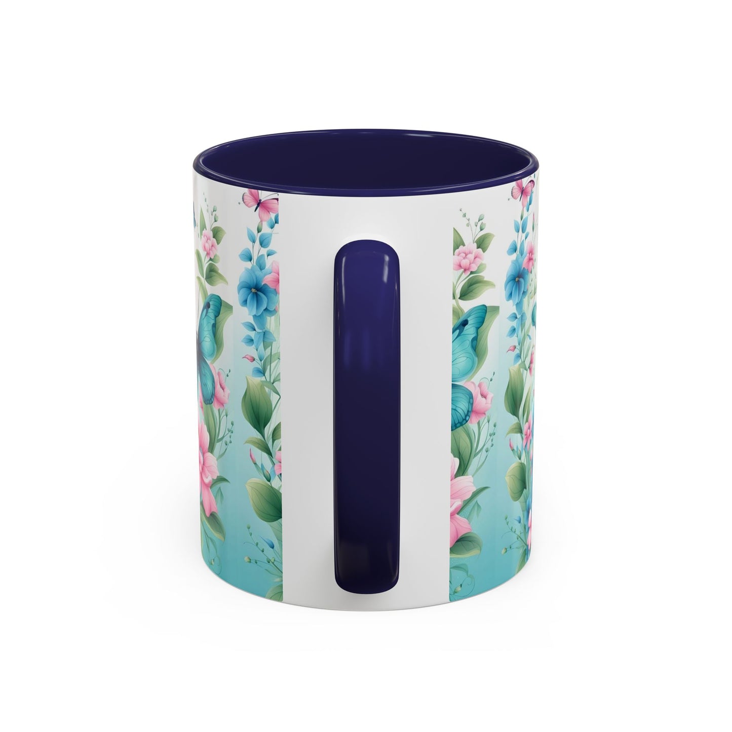 Butterfly Garden Accent Coffee Mug, Floral Mug, Gift for Her, Spring Decor, Nature Lover Mug, Personalized Coffee Cup