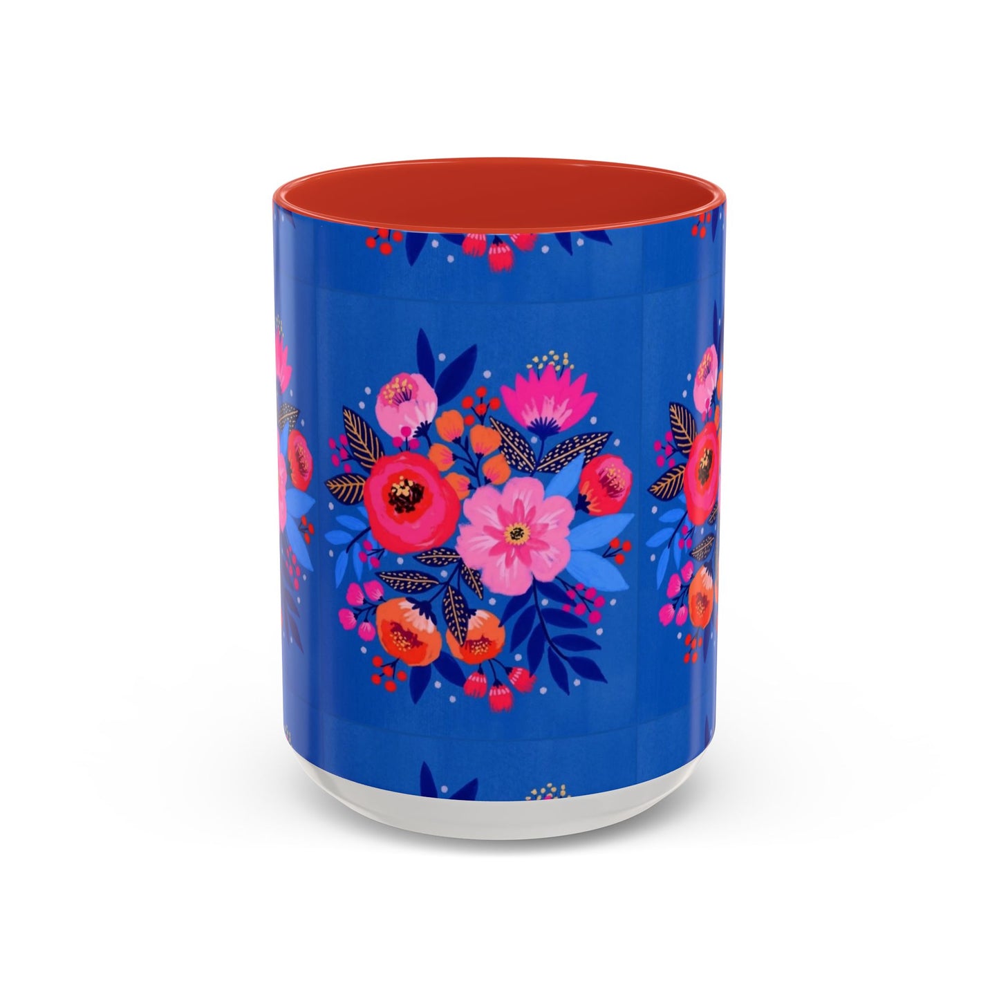 Floral Accent Coffee Mug - Vibrant Floral Design, Perfect Gift for Coffee Lovers, Mother's Day, Birthdays, Home Decor