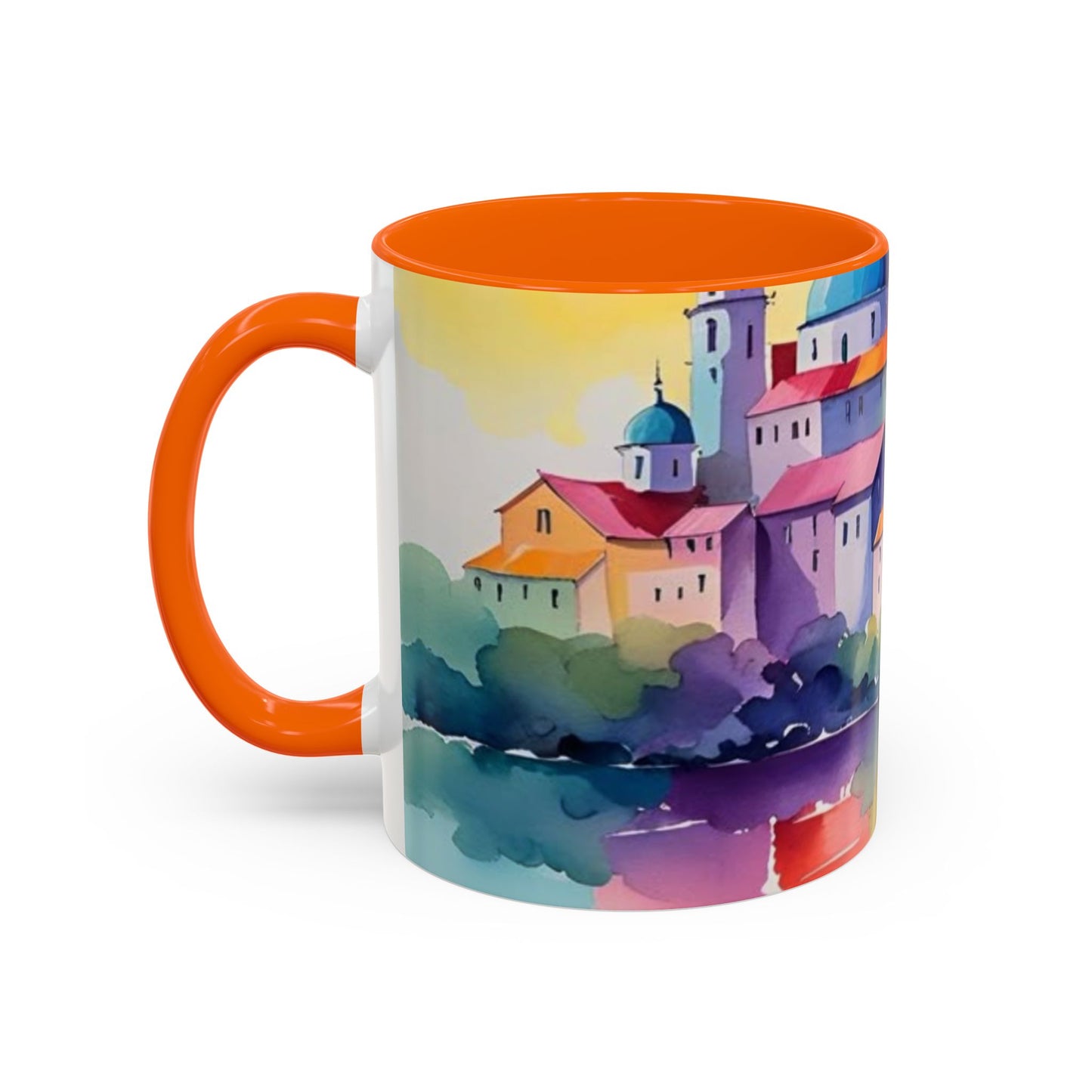 Colorful Landscape Coffee Mug, Artistic Coffee Cup, Vibrant Drinkware, Housewarming Gift, Nature Lover's Mug, Unique Home Decor