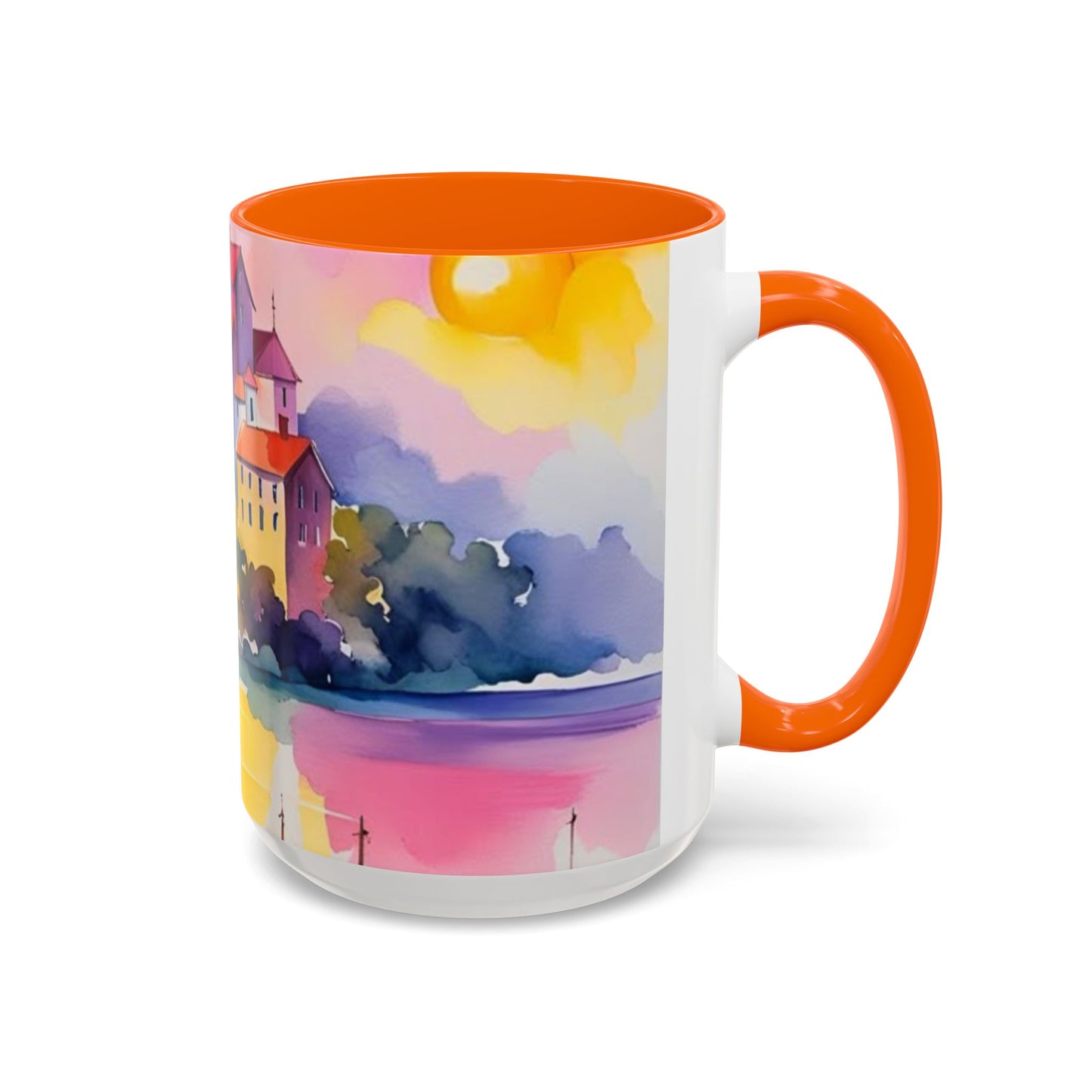 Colorful Landscape Coffee Mug, Artistic Coffee Cup, Vibrant Drinkware, Housewarming Gift, Nature Lover's Mug, Unique Home Decor