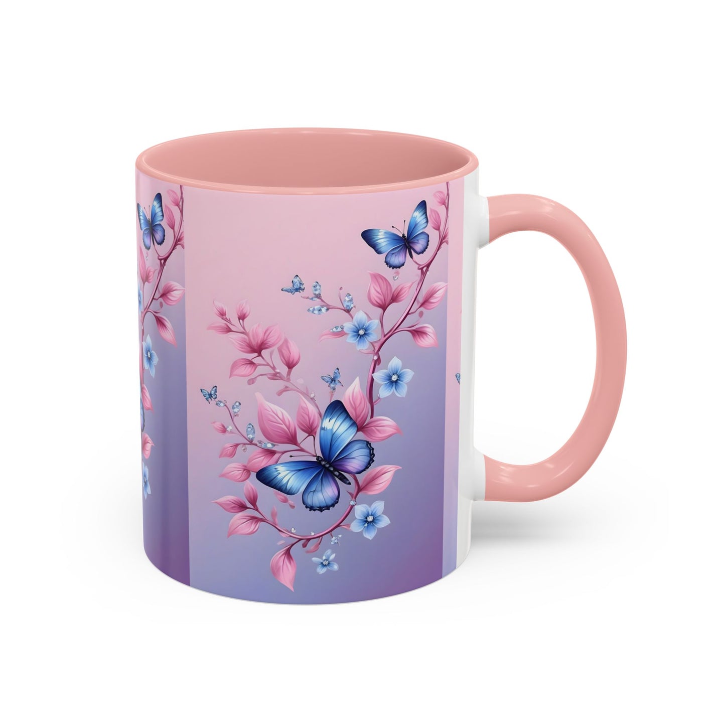 Floral Butterfly Accent Coffee Mug | Cute Gift for Tea Lovers, Kitchen Decor, Birthday Mug, Floral Homeware, Inspirational Drinkware