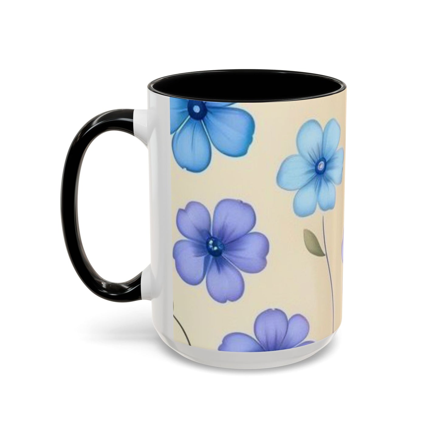 Floral Accent Coffee Mug, Bee Decorated Cup, Flower Mug Gift, Spring Mug, Tea Lover's Drinkware