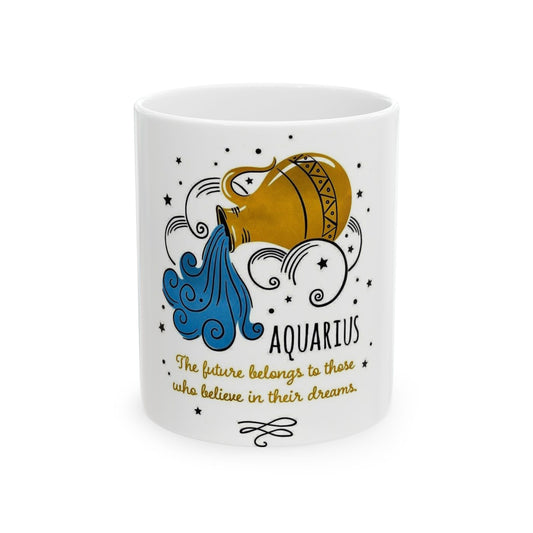 Aquarius Astrology Mug – Innovation & Freedom Quote Cup