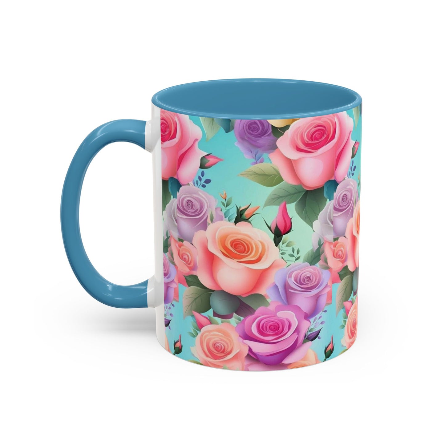 Floral Accent Coffee Mug | Vibrant Rose Design for Garden Lovers, Perfect Gift for Birthdays, Mother's Day, and All Occasions