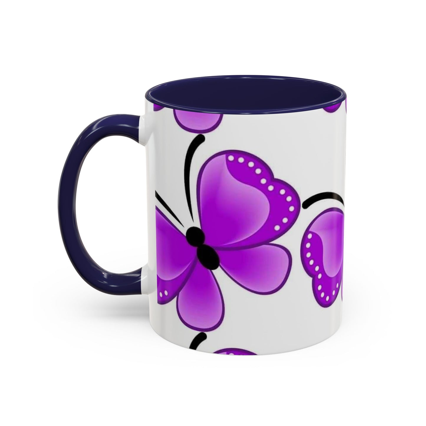 Whimsical Butterfly Accent Coffee Mug, Floral Drinkware, Nature Lover Gift, Spring Decor, Birthday Present