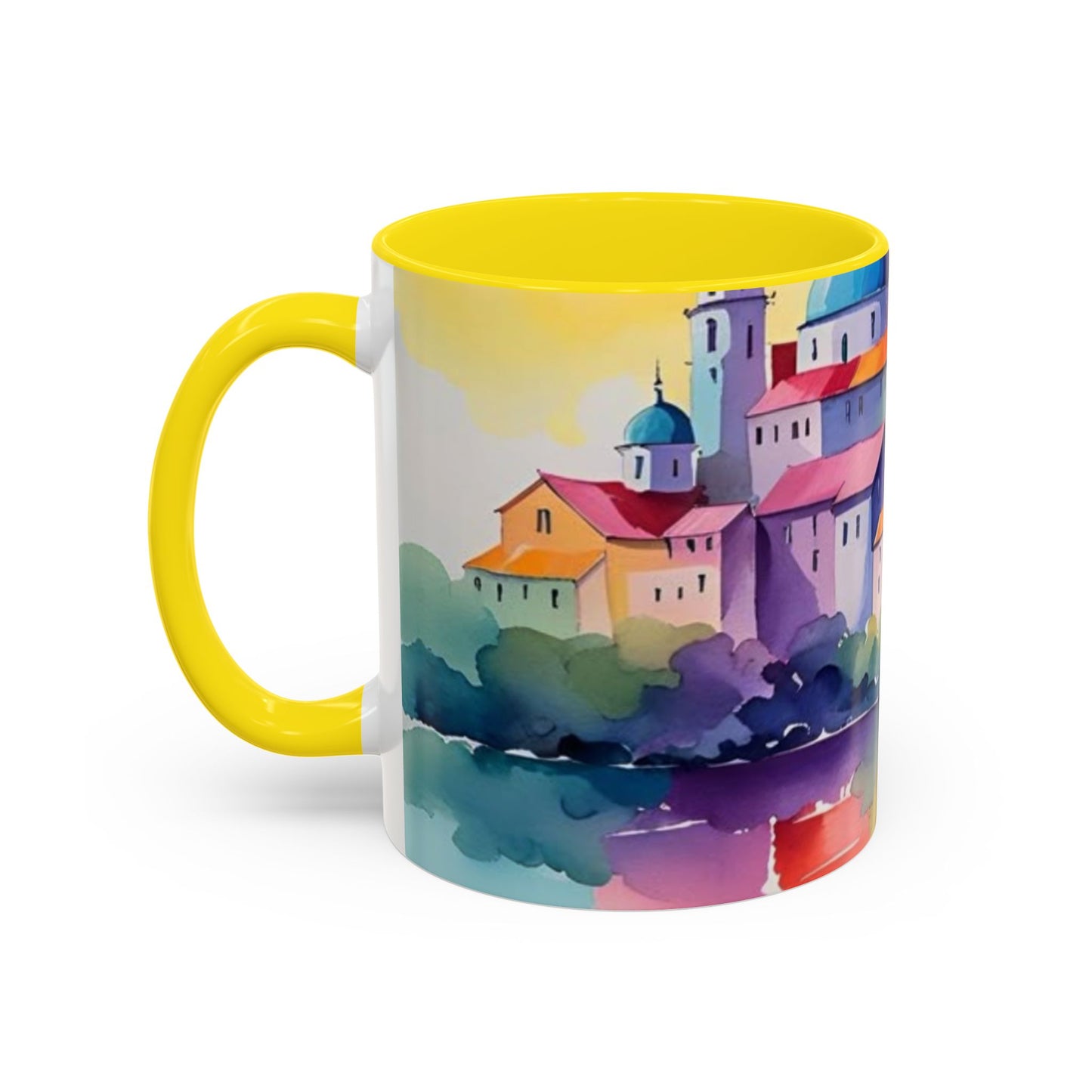 Colorful Landscape Coffee Mug, Artistic Coffee Cup, Vibrant Drinkware, Housewarming Gift, Nature Lover's Mug, Unique Home Decor