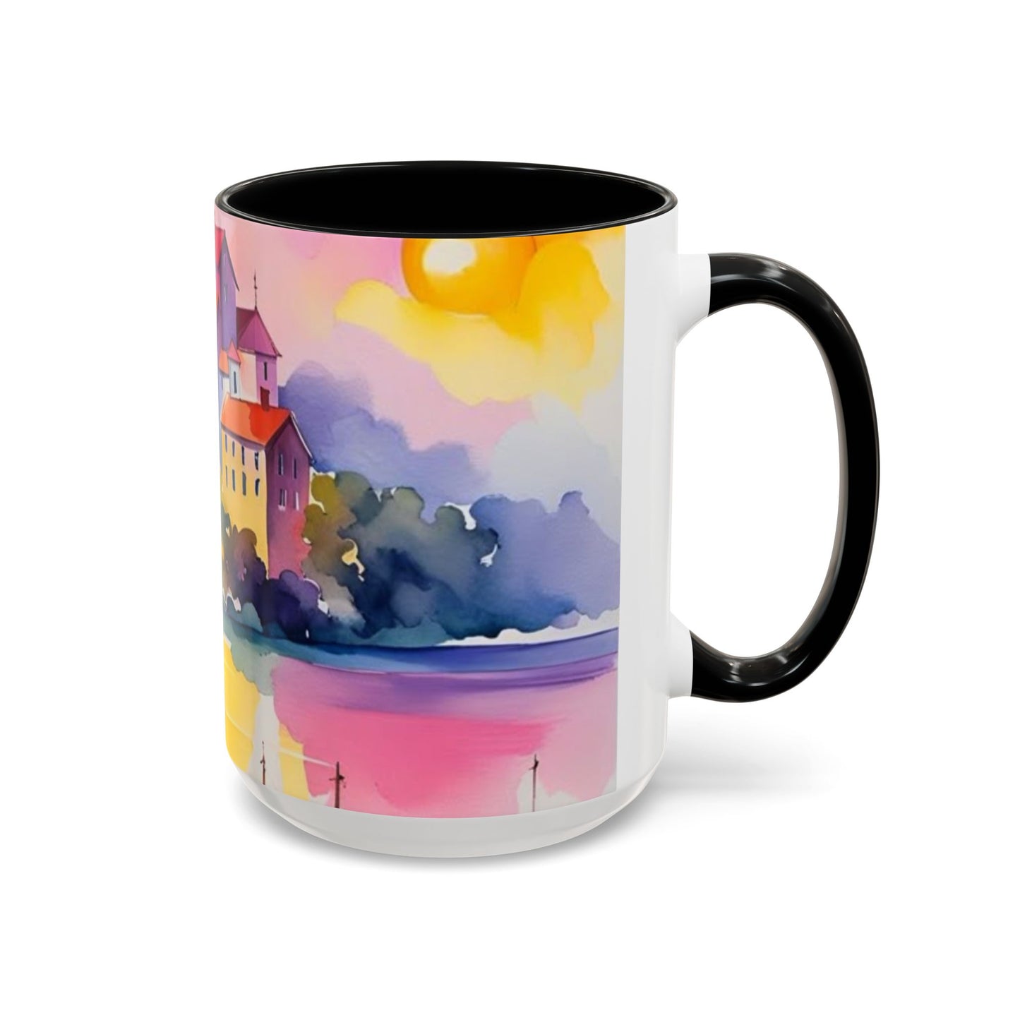 Colorful Landscape Coffee Mug, Artistic Coffee Cup, Vibrant Drinkware, Housewarming Gift, Nature Lover's Mug, Unique Home Decor