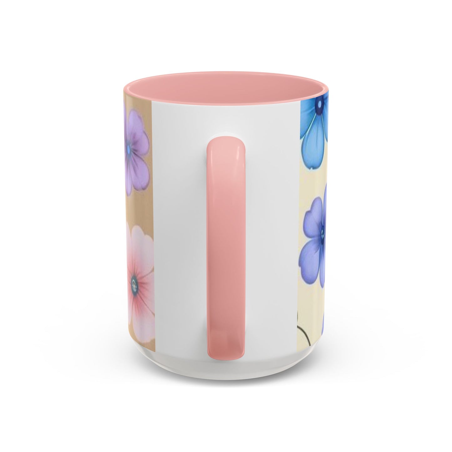 Floral Accent Coffee Mug, Bee Decorated Cup, Flower Mug Gift, Spring Mug, Tea Lover's Drinkware