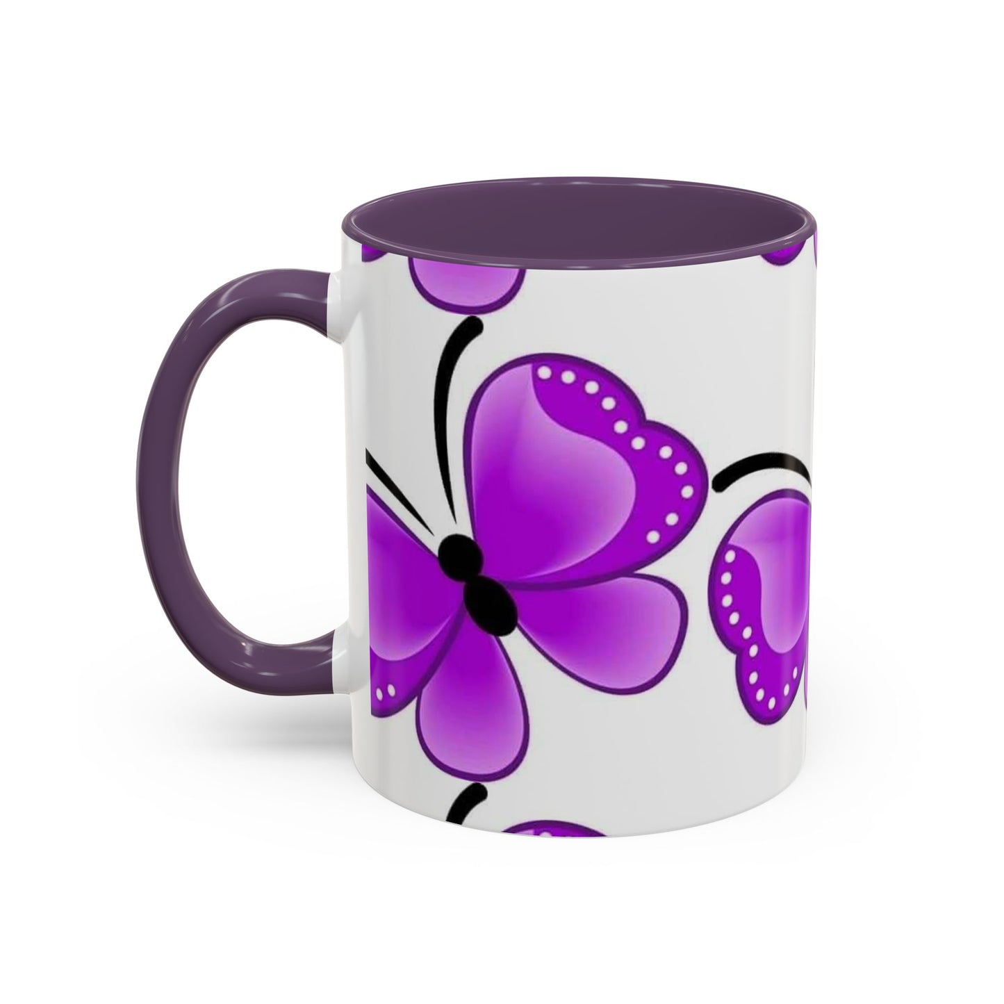 Whimsical Butterfly Accent Coffee Mug, Floral Drinkware, Nature Lover Gift, Spring Decor, Birthday Present