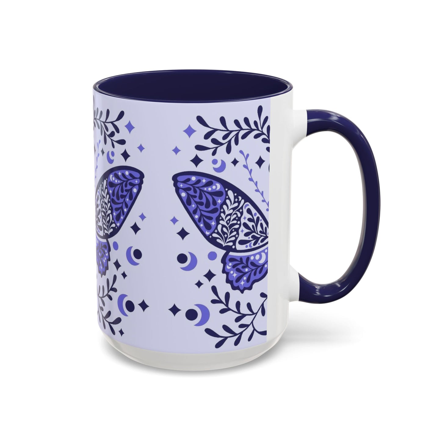 Bohemian Butterfly Accent Coffee Mug, Artistic Gift for Her, Housewarming, Butterfly Lovers, Unique Tea Cup, Nature-Inspired Decor