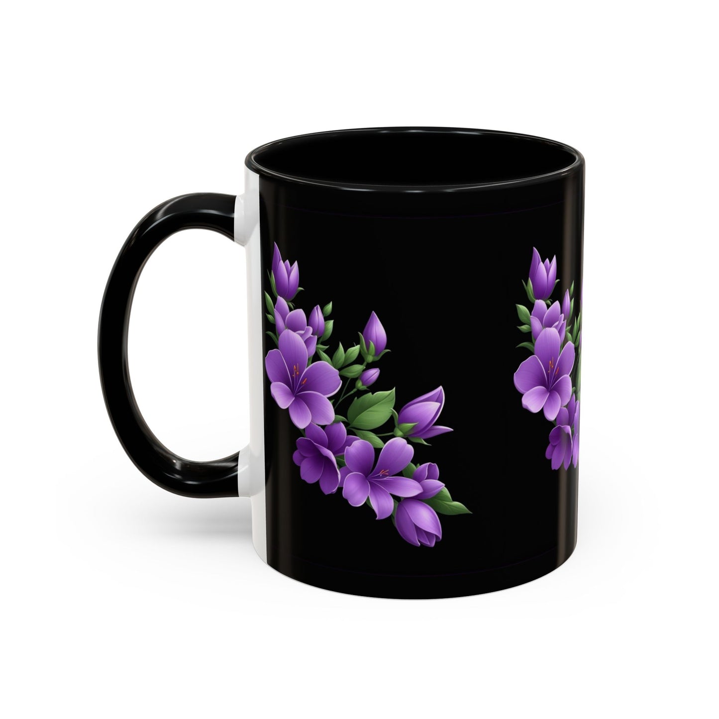 Floral Accent Coffee Mug | Elegant Gift for Coffee Lovers, Office Decor, Home Kitchen, Mother's Day, Birthday Present